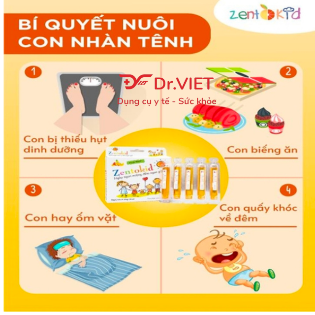 Siro Zentokid Hộp 10 ống - Giúp bé ăn ngon, ngủ ngon, tiêu hóa tốt