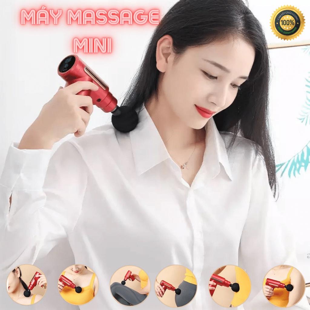 Máy Massage Mini Cao Cấp 4 Đầu 6 Tốc Độ , Máy Massage Cầm Tay Sử Dụng Cho Cổ, Vai Gáy, Toàn Thân Giúp Thư Giãn Hiệu Quả