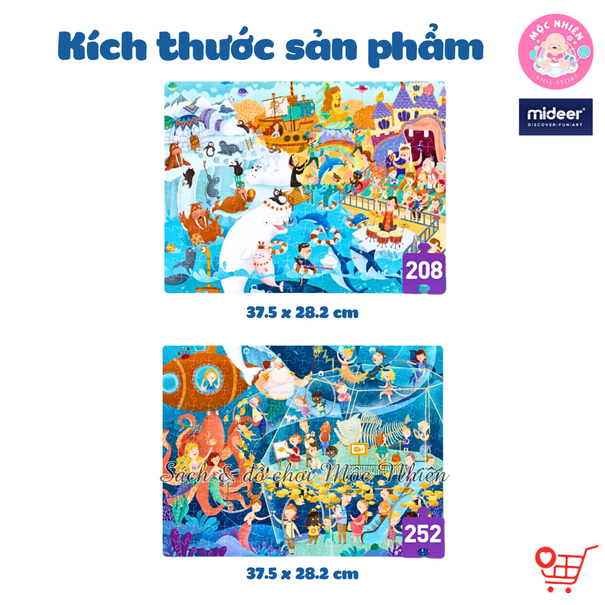 Đồ chơi xếp hình puzzle Mideer - Level 7 (02 tranh 208 và 252 mảnh ghép) - Dành cho bé từ 6 tuổi