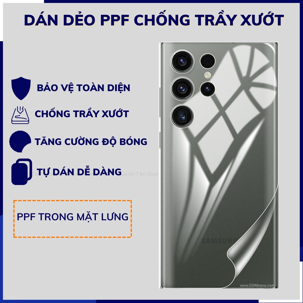 Dán dẻo PPF s23 ultra trong suốt hoặc nhám chống bám vân tay bảo vệ điện thoại mua 1 tặng 1 huỳnh tân store