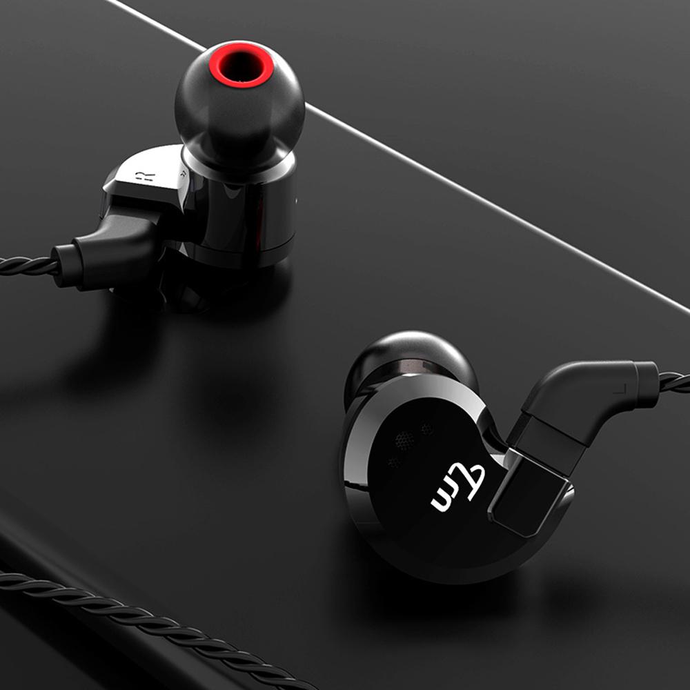 Tai nghe thể thao lai HiFi 2 pin Cáp có thể tháo rời 3,5 mm 2DD + 2BA TRN V80