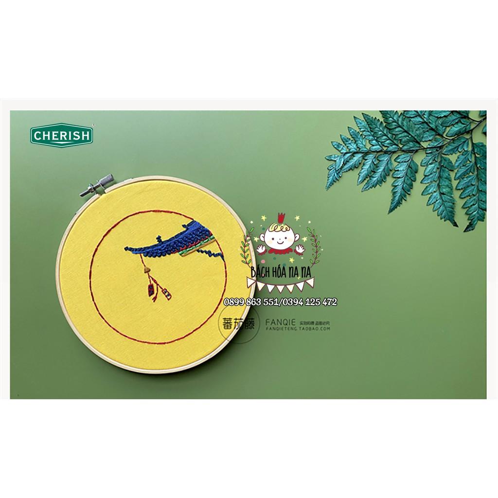 (MUA 3 TẶNG 1) kit thêu trang trí CUNG ĐÌNH - Diy Tranh thêu BỐN MÙA- dành cho người mới tập thêu - bách hóa na na