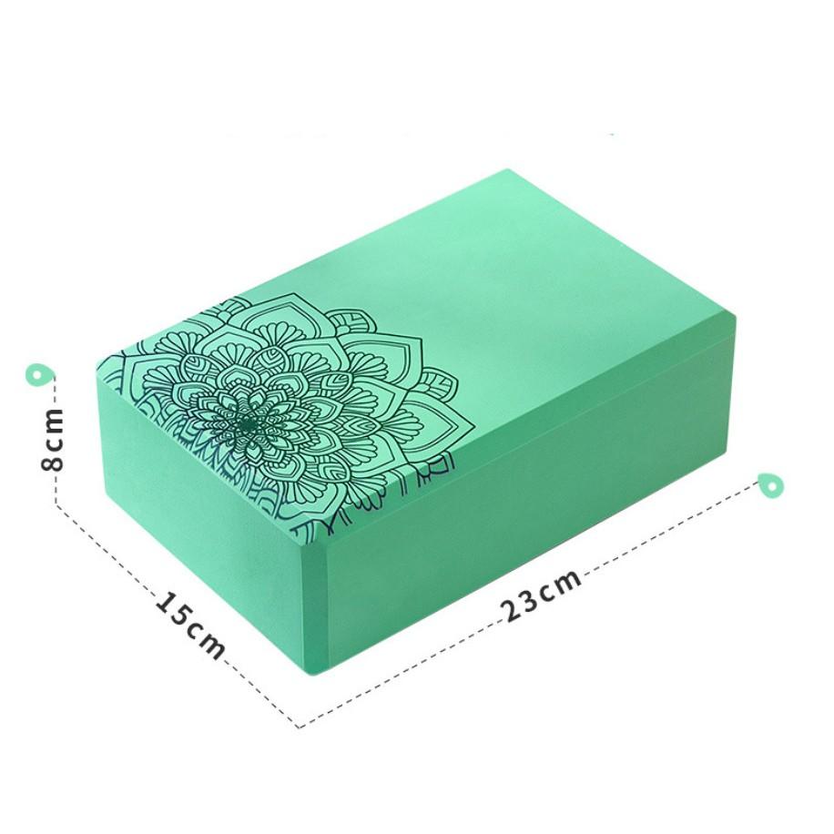 GẠCH TẬP YOGA IN HOA MANDALA -NHIỀU MÀU tặng kèm dây dù yoga