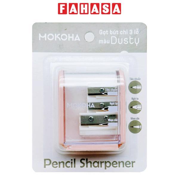 Gọt Bút Chì 3 Lỗ Màu Dusty - Mokoha M-PS001 - Màu Hồng