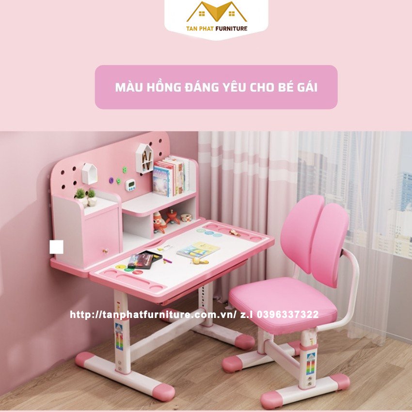 Bộ bàn học sinh thông minh cao cấp A16 màu hồng