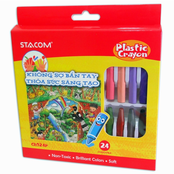 Sáp Màu Xóa Được Stacom 24 Màu CR024P