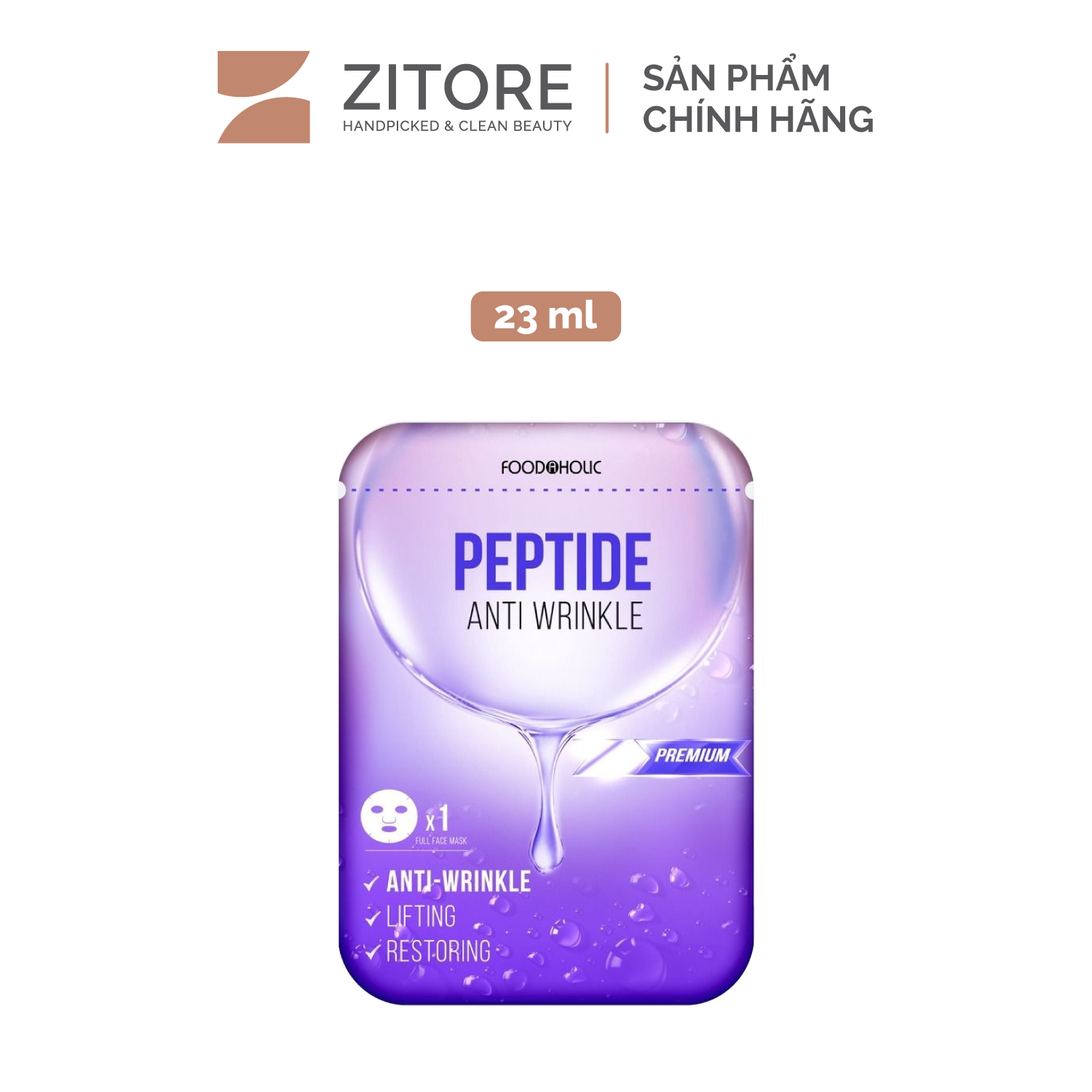 Mặt Nạ FOODAHOLIC Peptide Hỗ Trợ Trẻ Hoá & Mờ Nếp Nhăn 23ml - Sản Phẩm Chính Hãng Tại Zitore