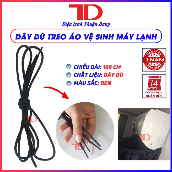 Bộ 2 sợi dây dù treo áo vệ sinh máy lạnh dài 100 cm [ Giao màu ngẫu nhiên] hàng chính hãng - Điện Lạnh Thuận Dung