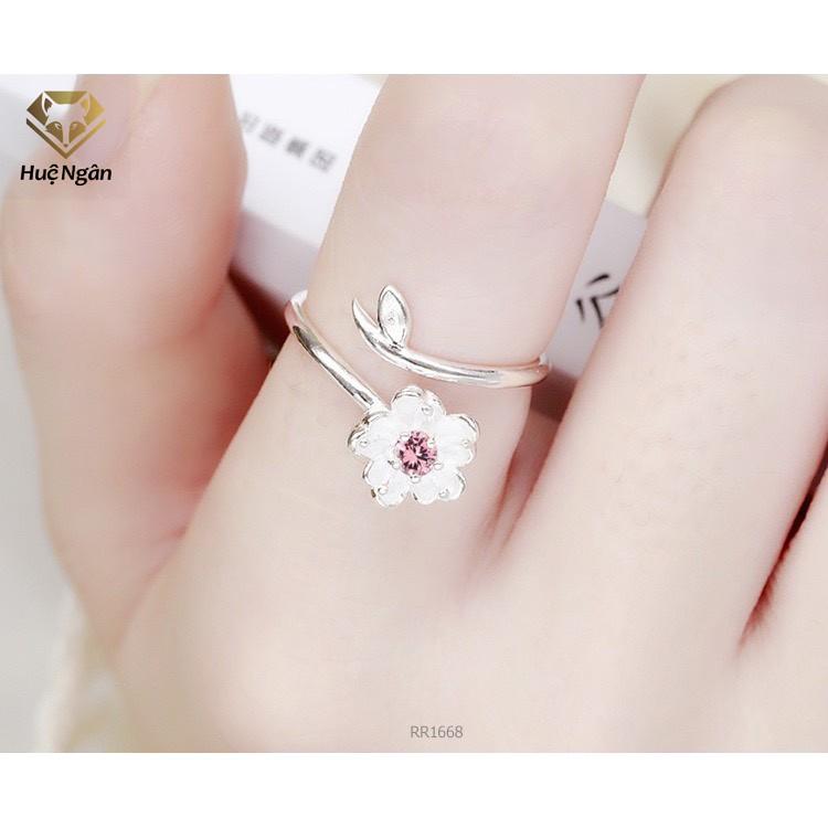 Nhẫn bạc Ý 925 Huệ Ngân - Hoa anh đào RR1668