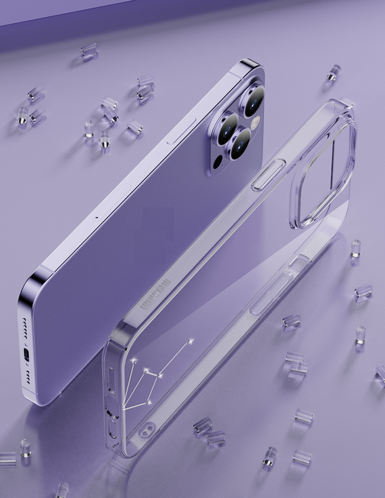 Ốp Lưng dành cho iPhone 14 Pro Max Cứng Trong Suốt Chống Ố Vàng siêu mỏng Đính Đá hiệu Memuni Diamon - Hàng nhập khẩu