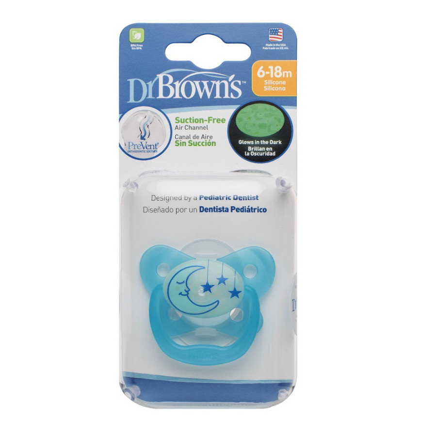 Ty ngậm đơn phát sáng dạ quang Prevent chỉnh nha Dr.Brown's