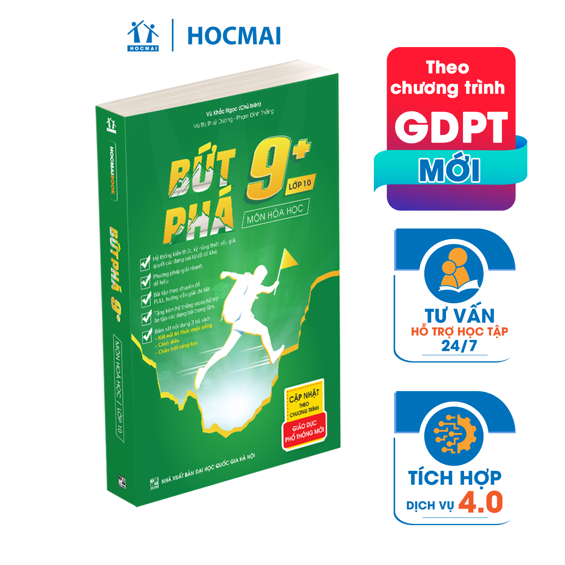 Combo 4 sách Bứt phá 9+ lớp 10 môn Toán, Hóa học, Vật lí, Tiếng Anh (theo chương trình GDPT mới)