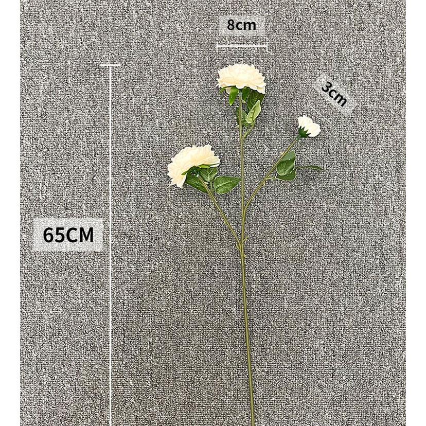 Hoa Giả - Cành Hồng 3 Bông Dài 65cm HL011