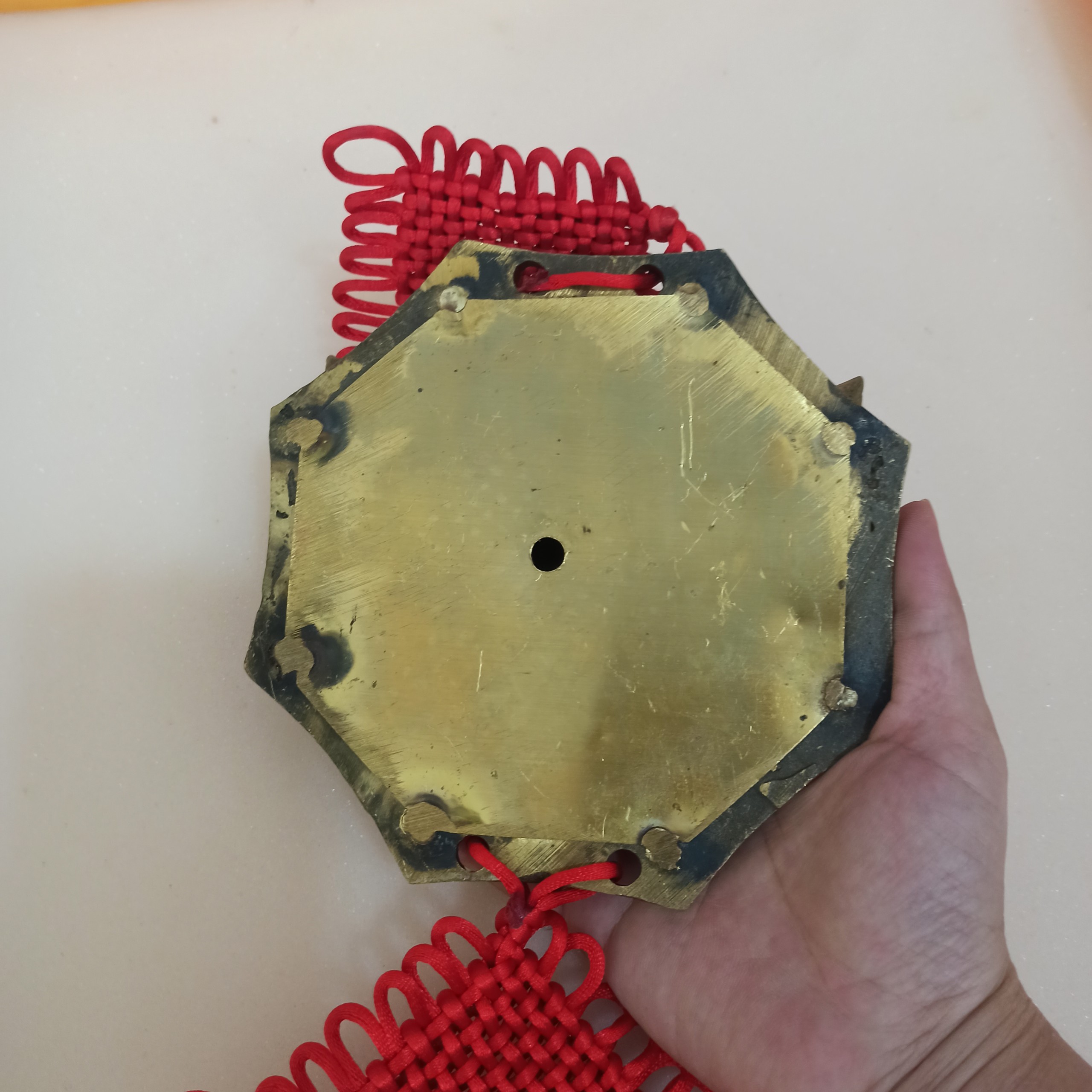Mặt hổ phù 10cm mặt sư tử trừng mắt ngậm kiếm bằng đồng thau phong thủy, mặt hổ phù kết dây đẹp trấn trạch, trừ tà, cầu phúc