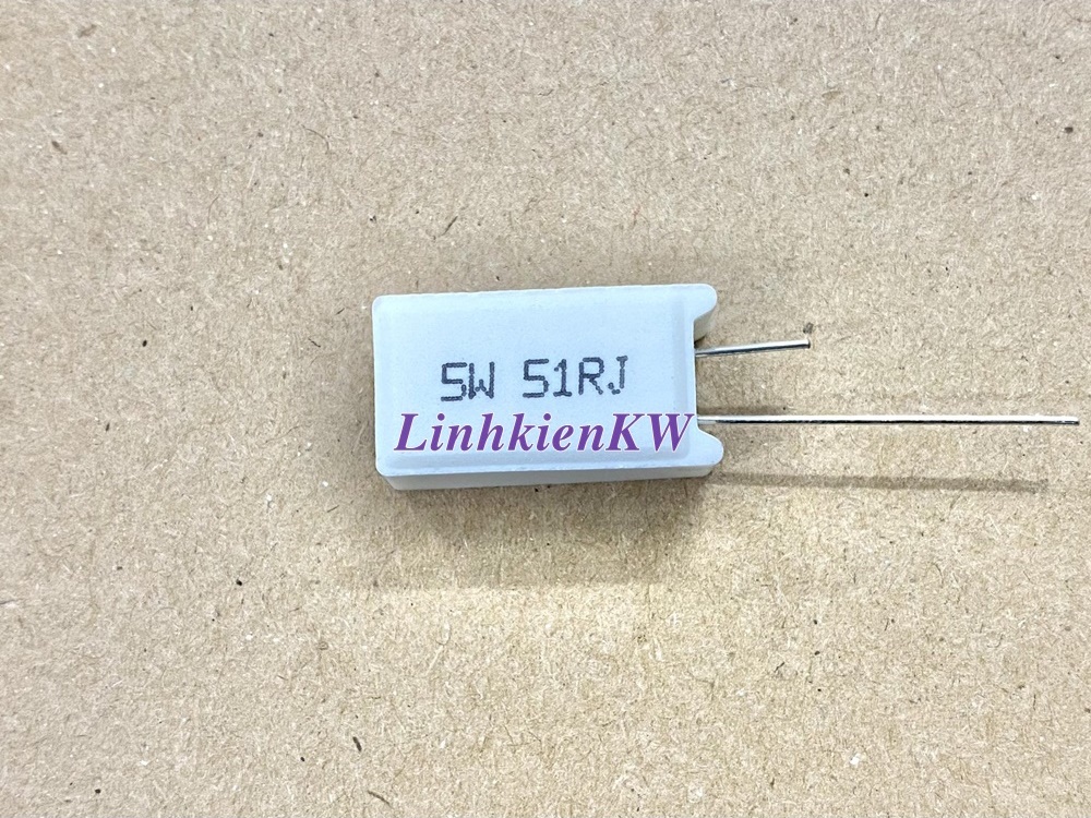 Trở Sứ Cắm 5W 51RJ 1% Chân Đồng, Mới 100%.