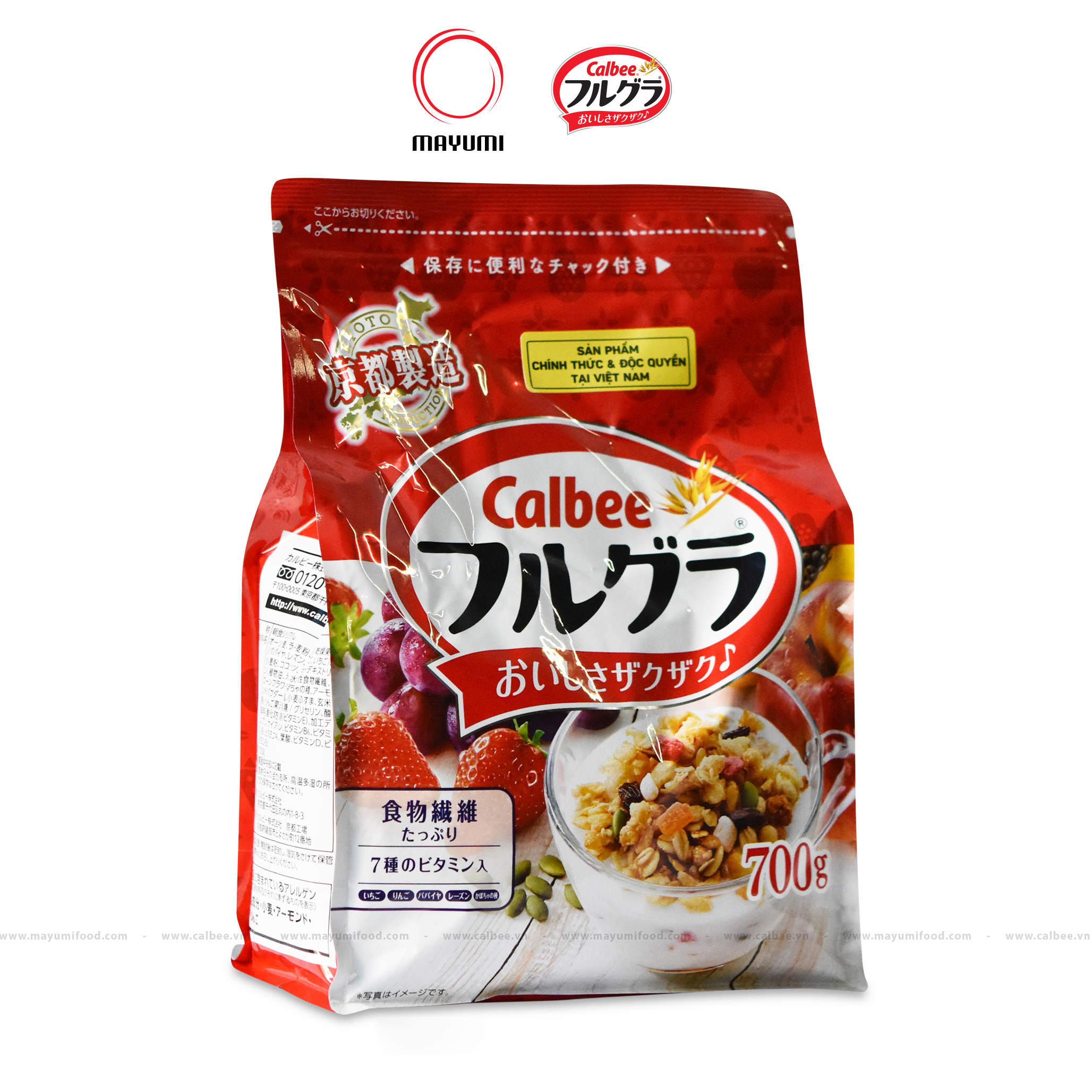 700g [date T12/2024] Ngũ cốc trái cây Calbee Nhật Bản