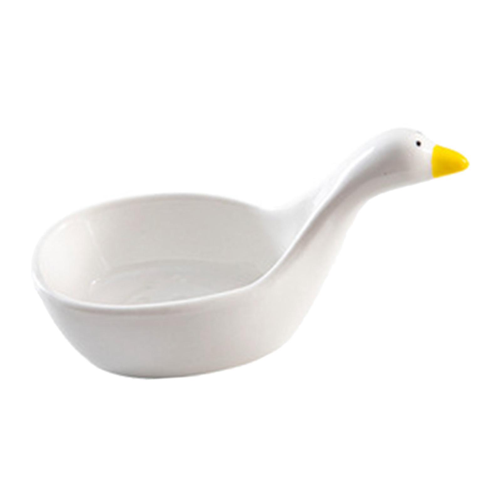 Cartoon Swan Soy Sauce Dipping Bowls Portable Ceramic for Restaurant Picnic