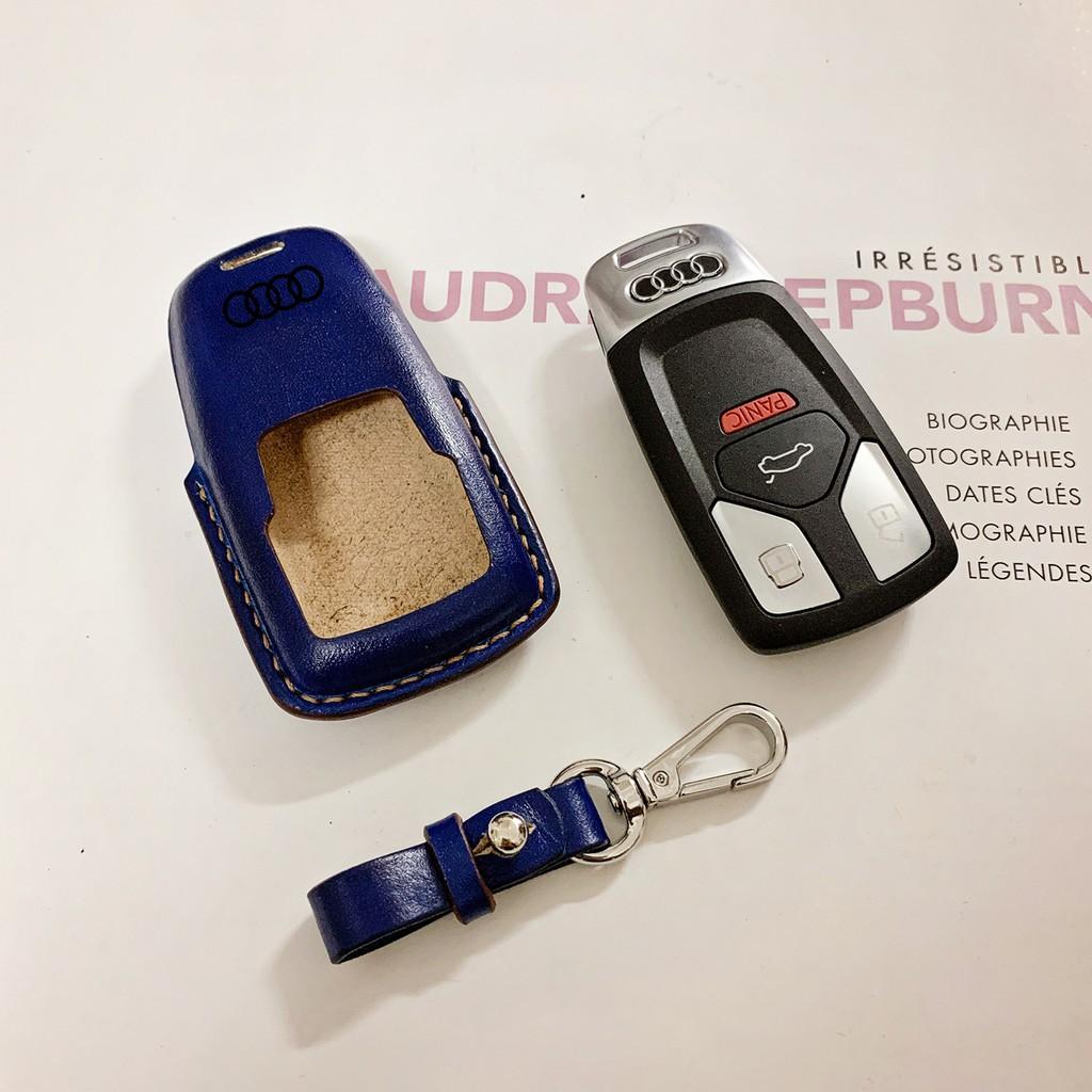 BAO DA ĐEO HÔNG MÀU XANH DƯƠNG THỜI TRANG - BAO DA BẢO VỆ DÀNH CHO CHÌA XE AUDI- NHẬN KHẮC LAZE MIỄN PHÍ CHO SẢ