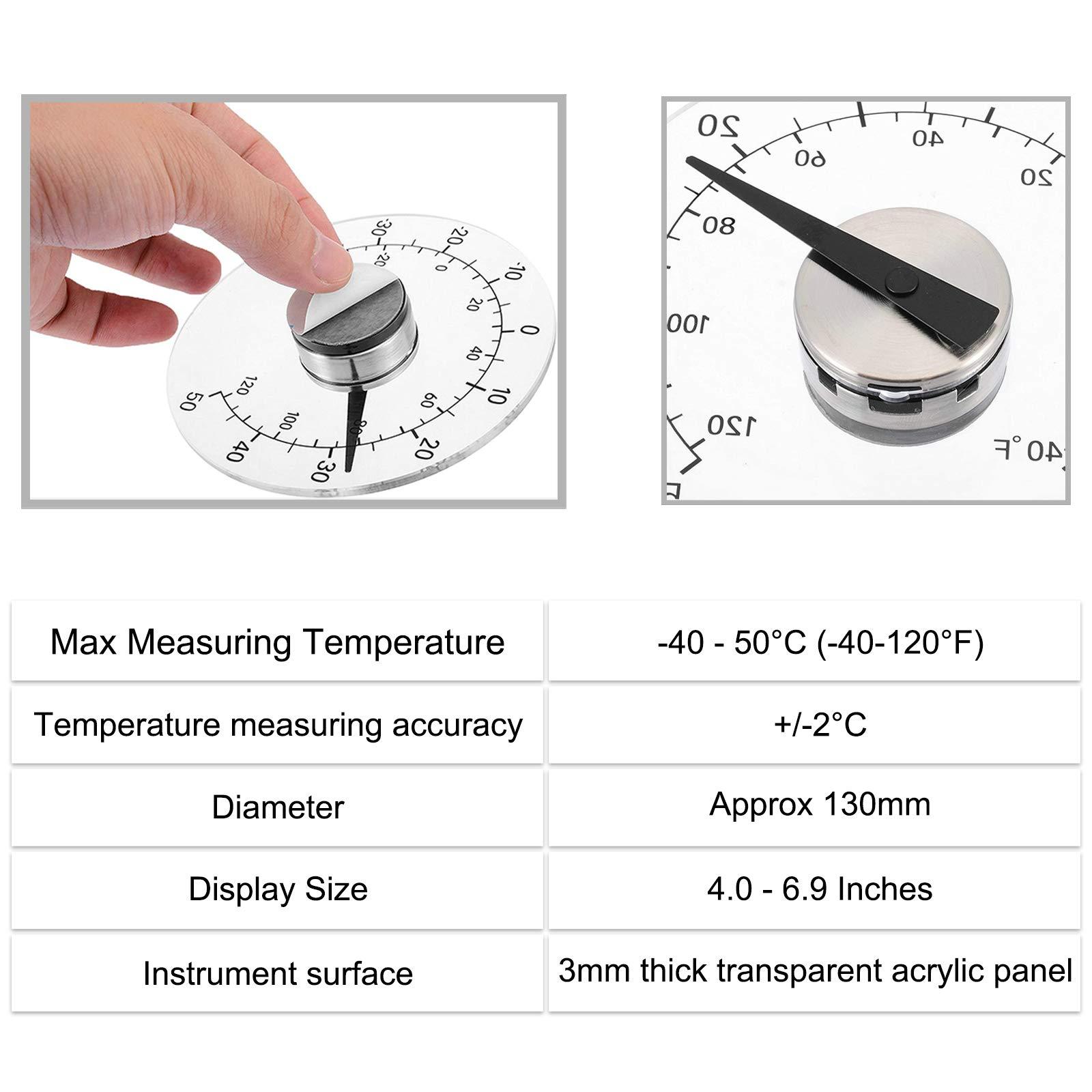 Cửa sổ Nhiệt kế cửa sổ Stick trên đồng hồ đo nhiệt độ cửa sổ hình tròn cho xe hơi ngoài trời