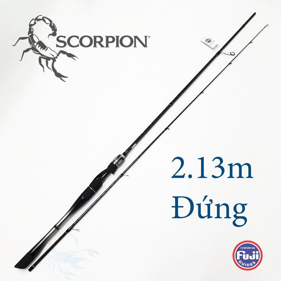 Cần câu lure máy đứng và ngang cao cấp Scorpion khoen FUJI mã CM16 trắng đen