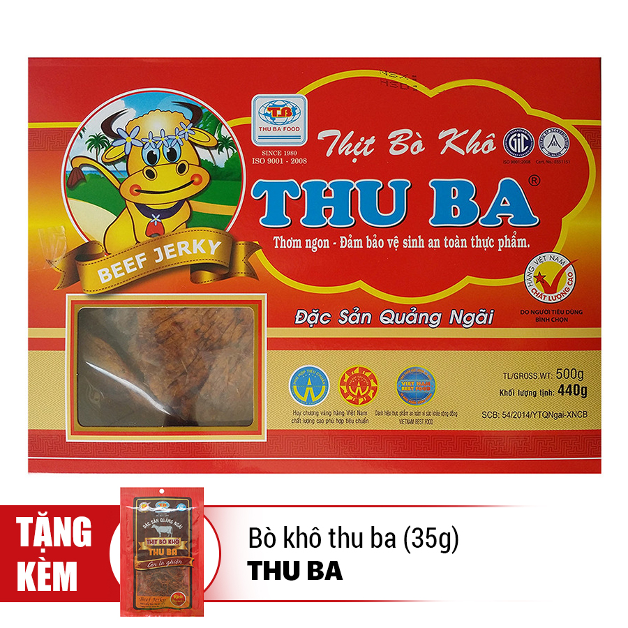 Bò Khô Thu Ba 500G - Tặng 1 Gói Bò Khô Thu Ba 35G