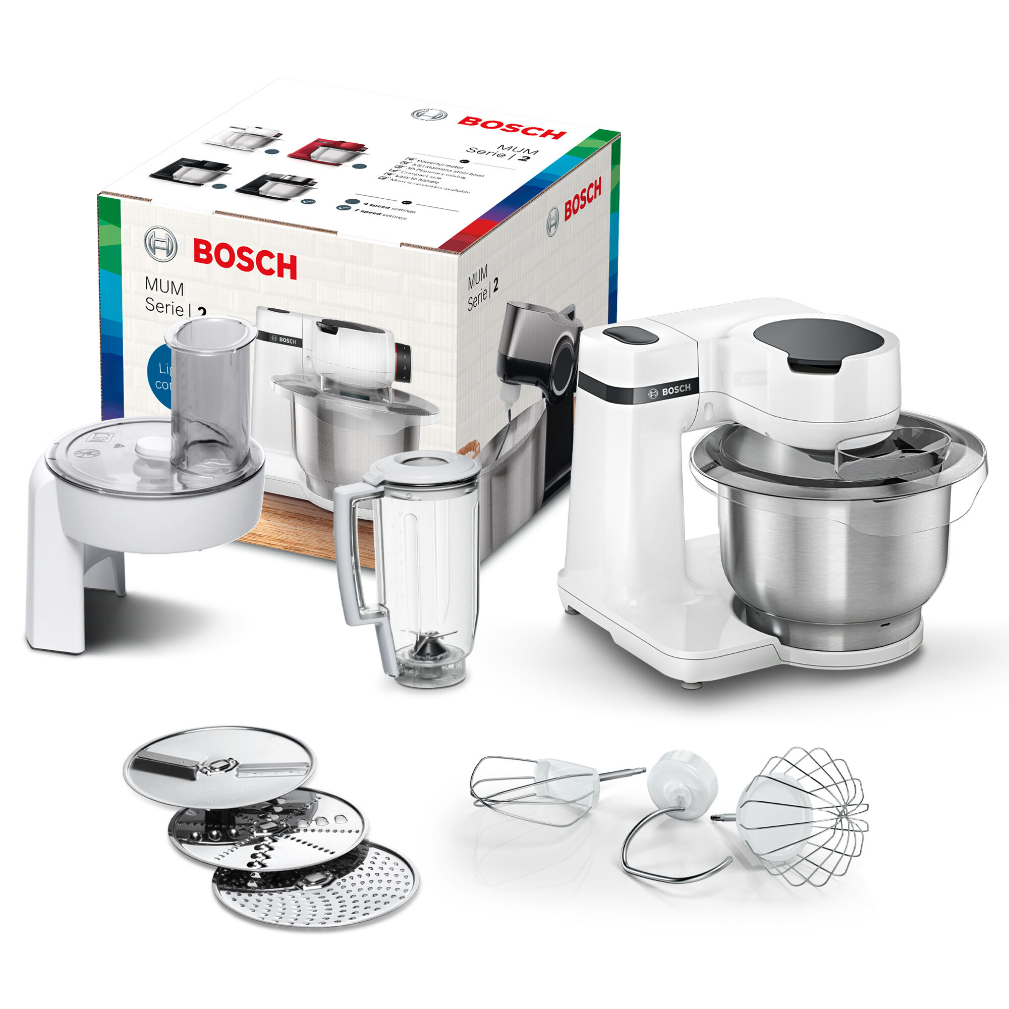 Máy xay trộn đa năng Bosch MUMS2EW20 - Series 2 700W 3.8L 4 tốc độ - Hàng chính hãng