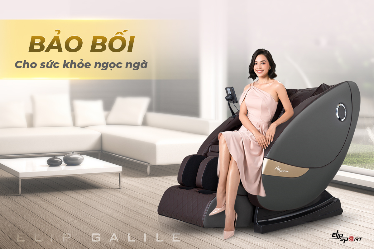Ghế Massage Toàn Thân ELIP Galile - Công nghệ massage 2E, Nhiệt hồng ngoại toàn thân, Con lăn matxa chân