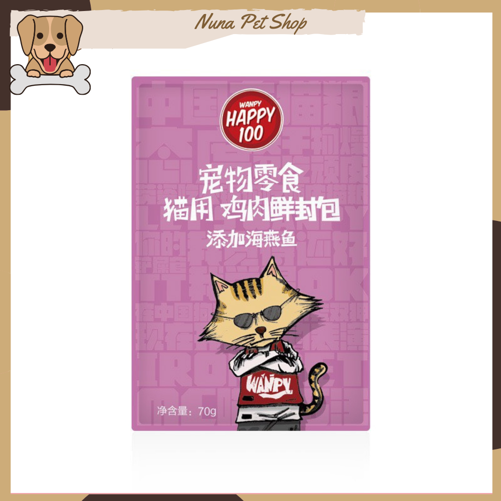 Pate Wanpy Happy 100 cho mèo - Thức ăn ướt cho mèo thơm ngon bổ dưỡng
