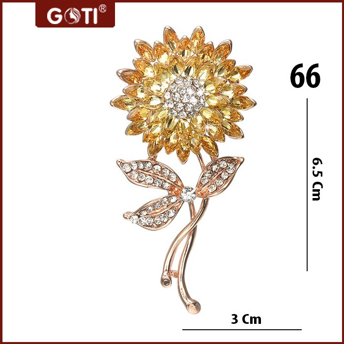 GOTI - Cài Áo Hoa Hướng Dương Kiểu Tag Cài Váy Đẹp Thanh Lịch Dành Cho Nữ Kiểu Dáng Hoa Cao Cấp CA22