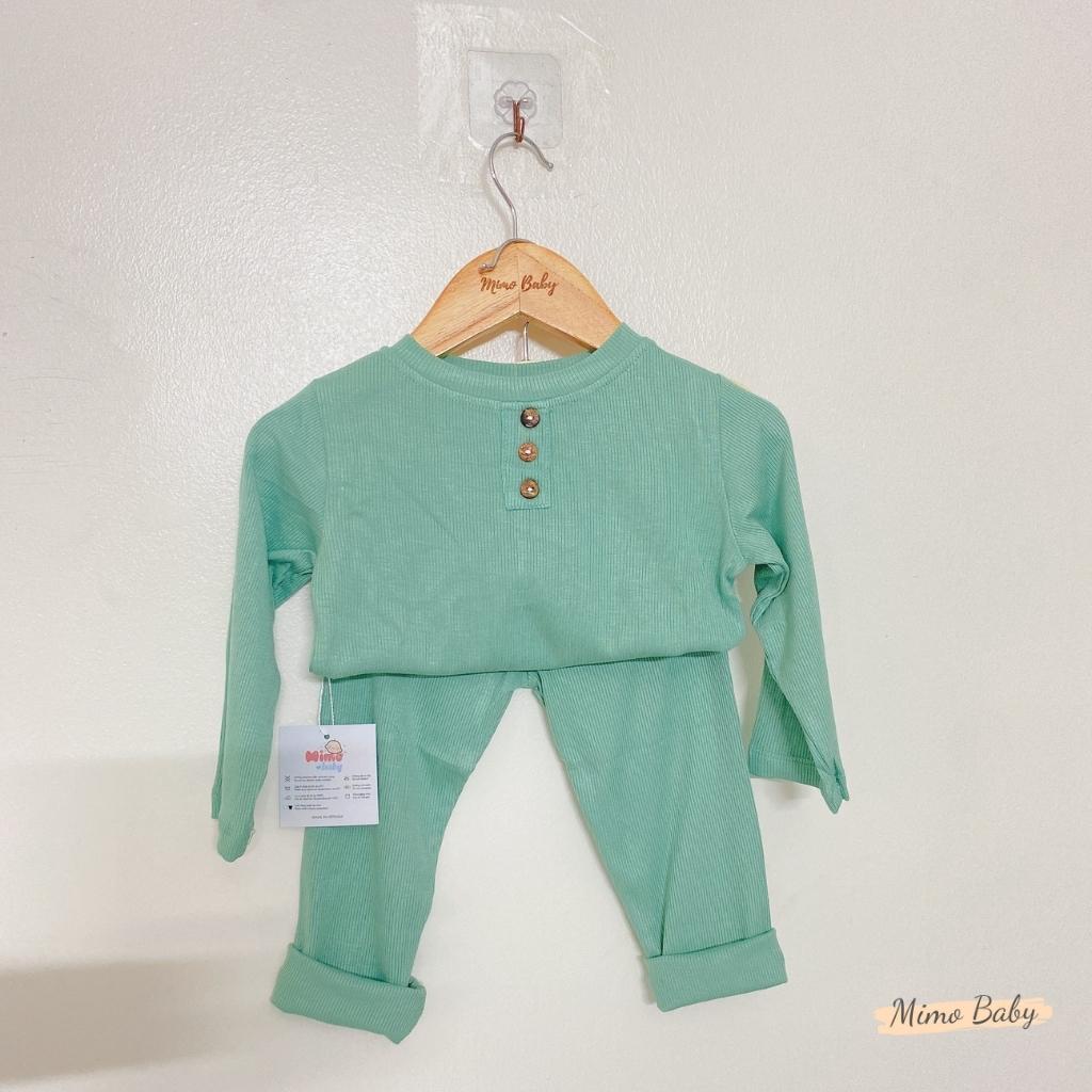 Bộ quần áo dài tay chất liệu thun tăm co dãn mùa thu đông cho bé QA38 Mimo Baby