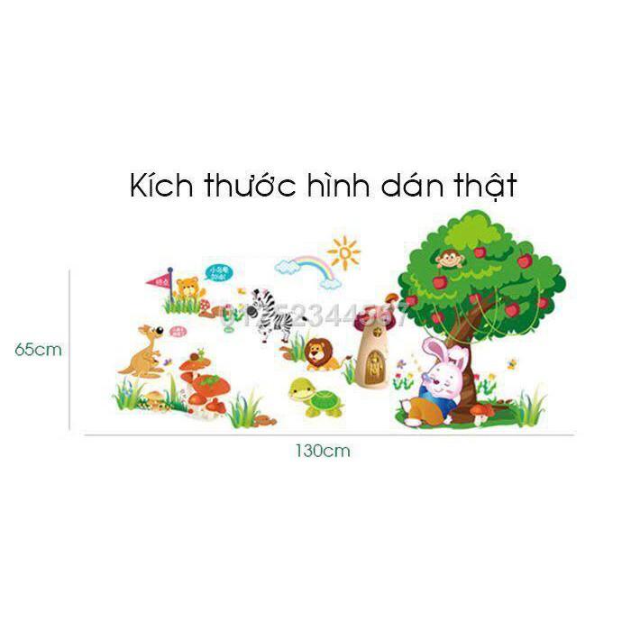 Decal dán tường vườn thú cây táo SIÊU ĐẸP