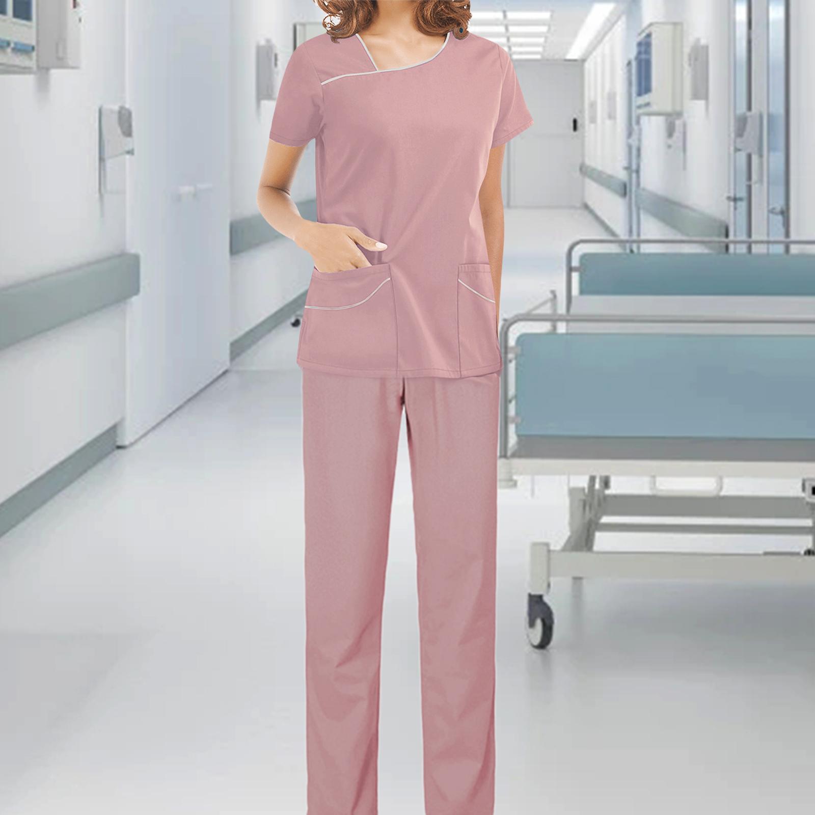 Uniforms Scrub Set Nurse Top Pants Breathable Clothes for Healthcare Nursing