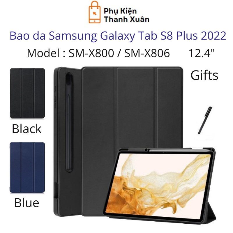 Bao da dành cho Samsung Galaxy Tab S8 Plus 2022 12.4" -Gập dựng được