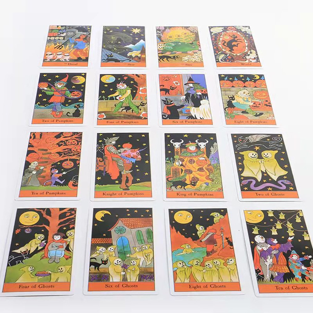 [Size Gốc] Bộ Bài The Halloween Tarot 78 Lá Bài 7x12 Cm Tặng Đá Thanh Tẩy