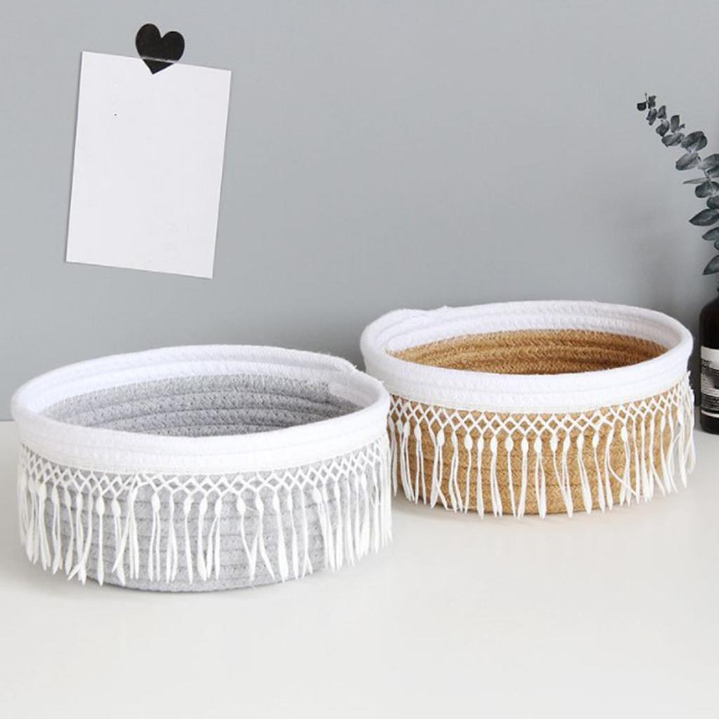 Multifunctional Cotton Woven Basket Washable for Sundries Home Bath