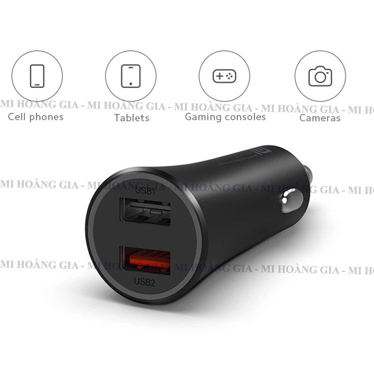 Cốc sạc xe hơi Xiaomi Mi 37W Dual-Port Car Changer 2USB GDS4147GL CC06ZM - Hàng chính hãng