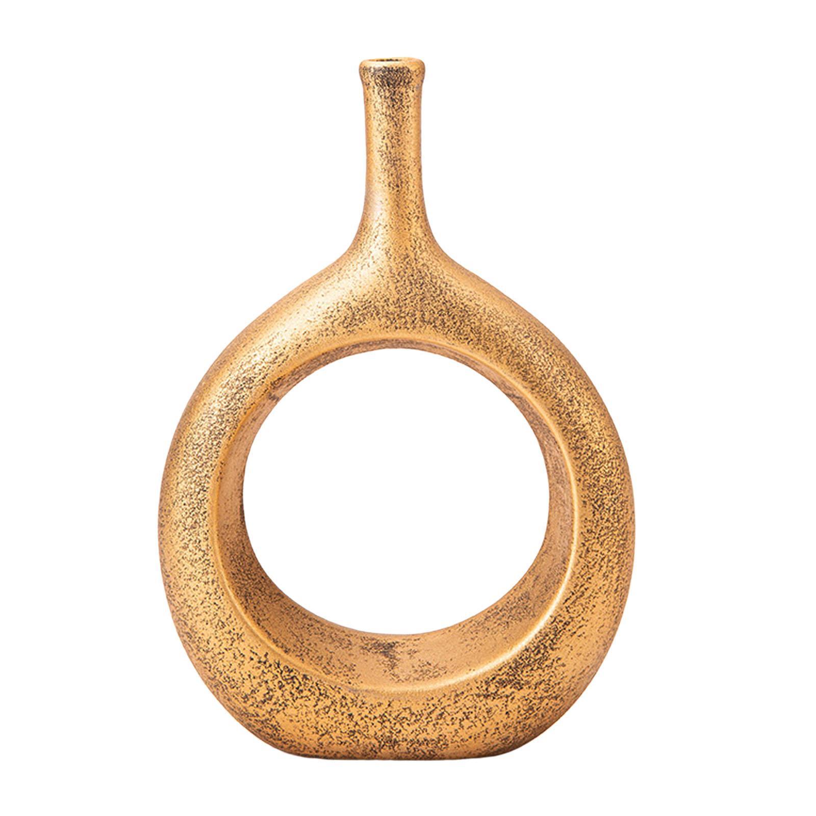 Donut Vase Home Bedroom Tabletop Flower Vase with Hole Office Decorative