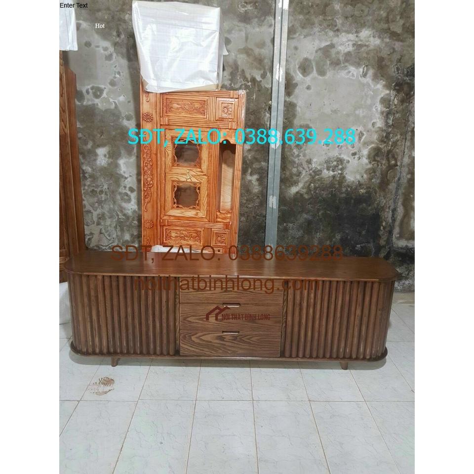 Kệ tivi gỗ sồi xám