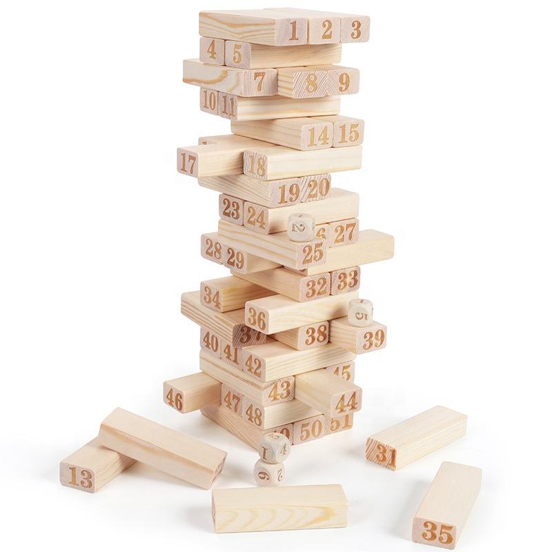 Rút gỗ số cỡ lớn + kết hợp xếp hình domino ️FREE SHIP️ 100% gỗ tự nhiên đặc chắc, con tha hồ chơi rút gỗ, xếp hình