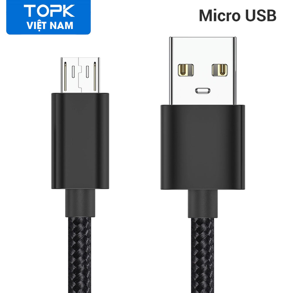 Cáp sạc TOPK AN18 USB-Lightning, Micro, TypeC - hàng chính hãng