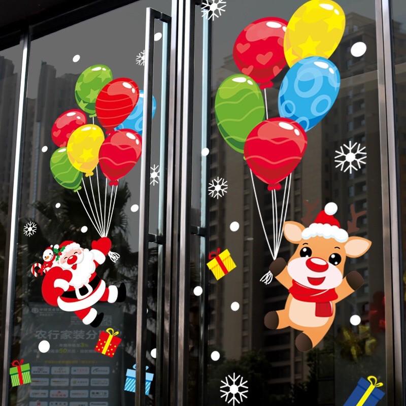 Decal trag trí Noel - Bong Bóng Bay giáng sinh vui nhộn