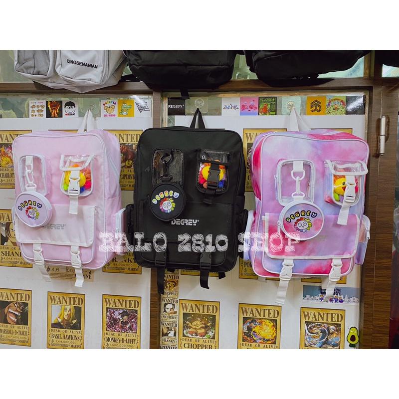 Balo Degrey Basic Backpack Kèm Túi Treo Tiedye Cặp Đi Học Nam Nữ Ulzzang Unisex Mcm
