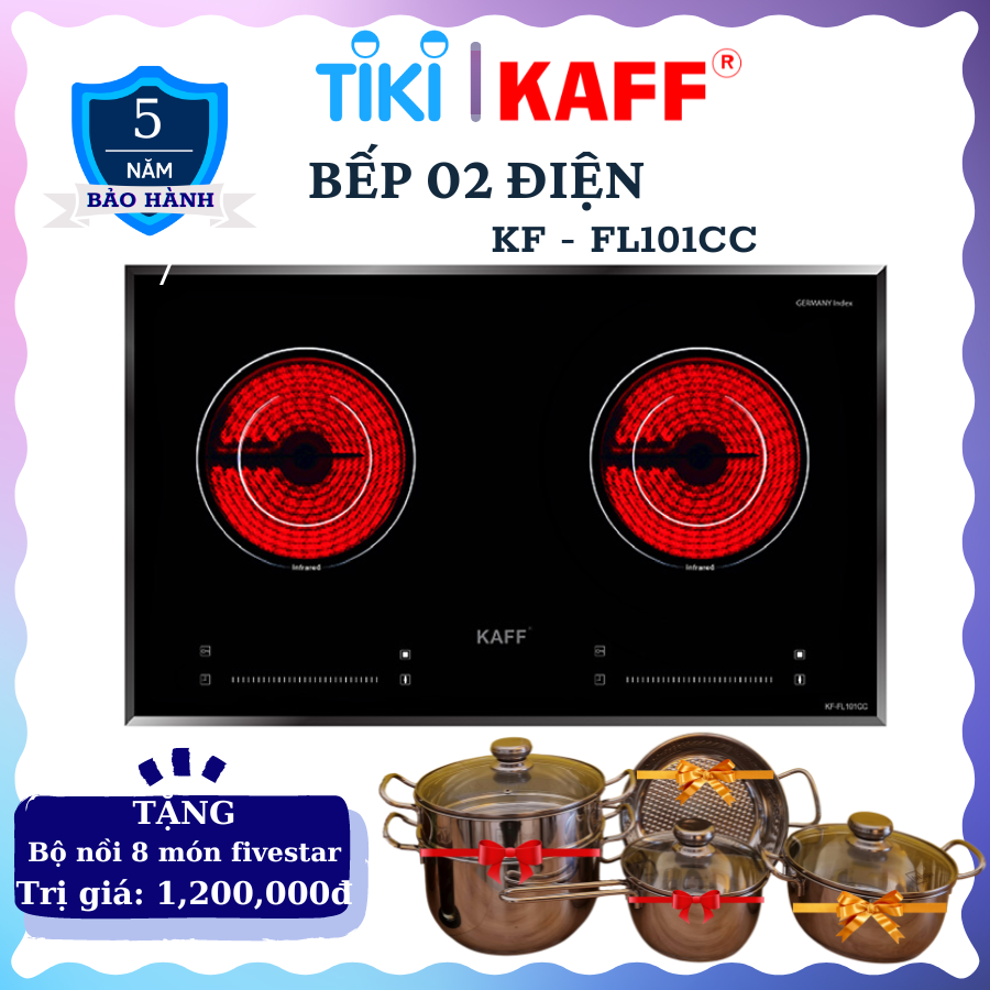 Bếp âm hồng ngoại đôi nhập khẩu Malaysia KAFF KF-FL101CC - Hàng chính hãng