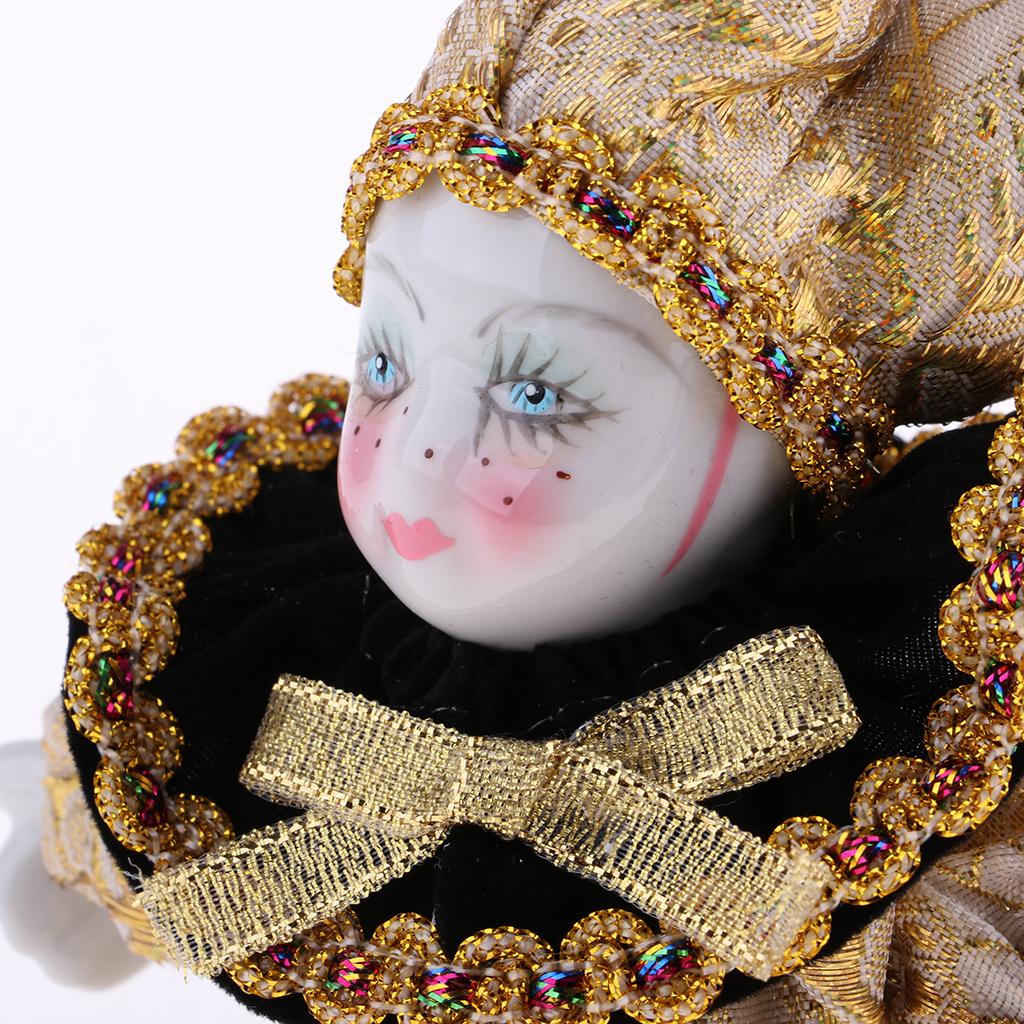 16cm Triangel Doll European Style Italian Porcelain Doll Valentines Gift Christmas Gifts Great Crafts Model (Golden)