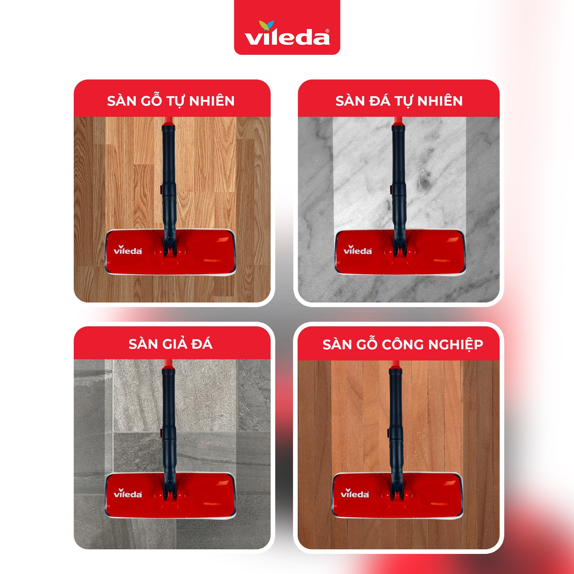 Bông lau cây lau nhà VILEDA UltraMax Easy Twist công nghệ sợi siêu nhỏ, tái sử dụng nhiều lần