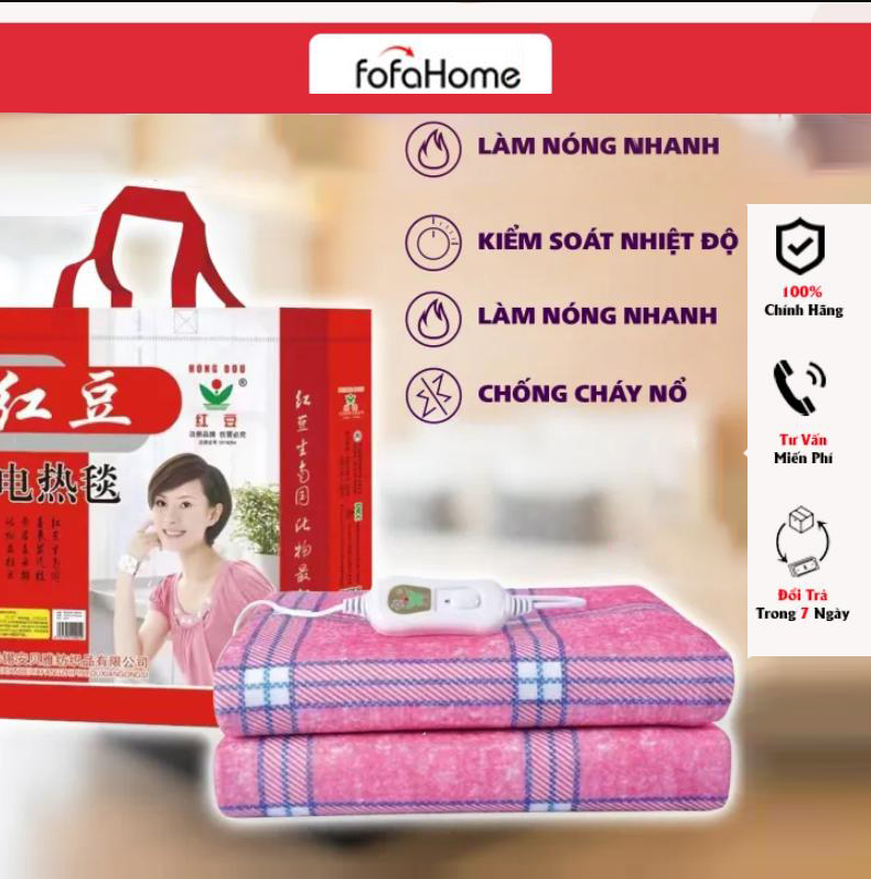 Đệm Sưởi Điện 4 Lớp Siêu Nhẹ Mềm Mịn Làm Ấm Và Giúp Ngủ Ngon Cho Gia Đình, Chăn Điện Sưởi Ấm Hai Vùng Độc Lập Chỉnh Nhiệt Độ Hẹn Giờ