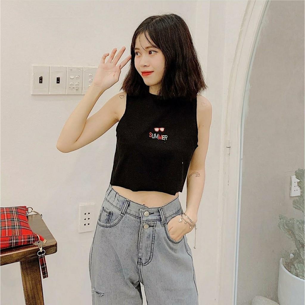 Áo Croptop Thêu SUMMER Ulzzang (3 Màu