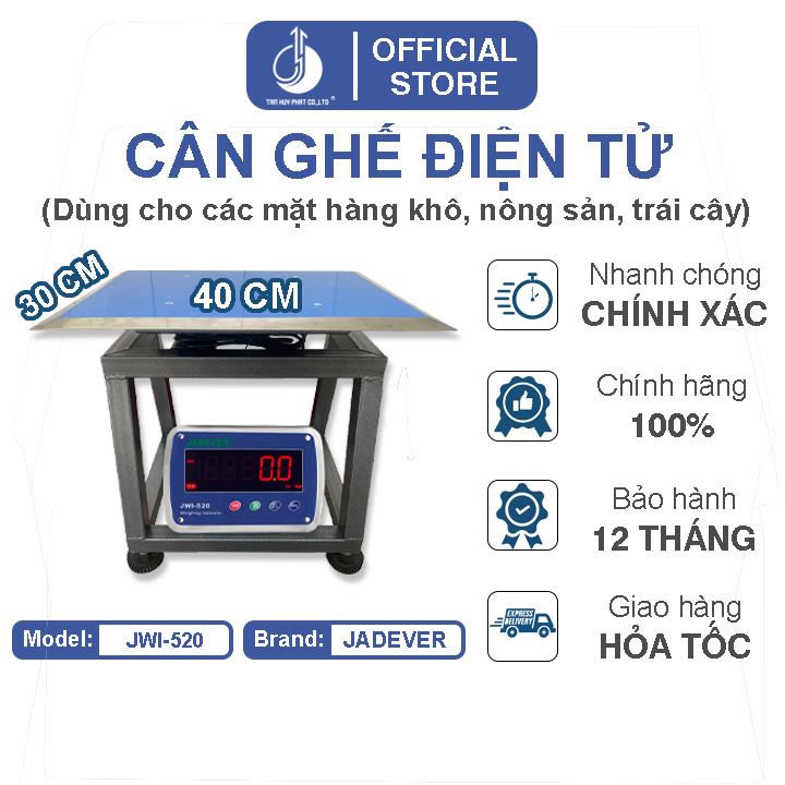 Cân Ghế Điện Tử JWI-520 - Mặt Bàn Cân 300x400MM