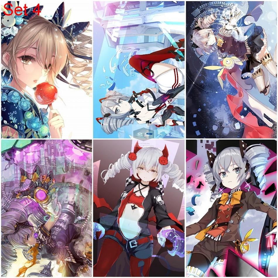 Bộ 6 Áp phích - Poster Game Honkai Impact (bóc dán) - A3, A4, A5