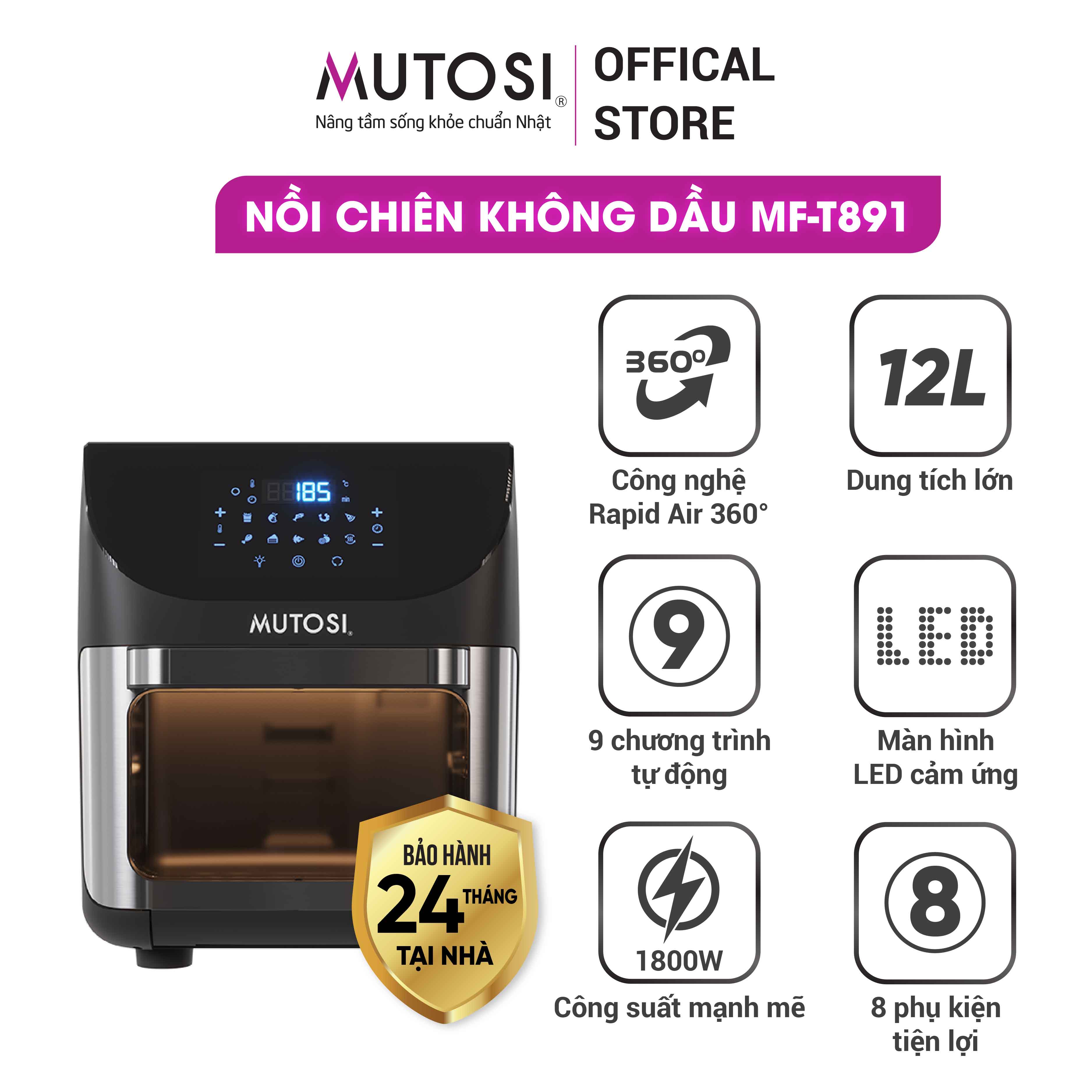 Nồi chiên không dầu Mutosi MF-T891 - Hàng chính hãng